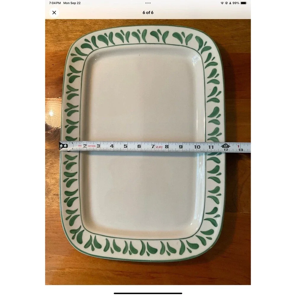 Williams Sonoma Anfora Verde Mexico Rectangular Serving Platter/Plate 17”x12”